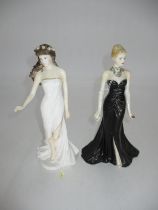 Two Compton & Woodhouse Royal Doulton Figures, A New Dawn 131/4950, CW490, Black Gown 1030/7500,