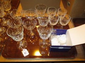 Three Sets of 4 Crystal Glasses and Napkin Rings