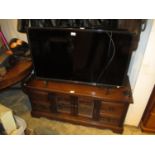 Sharp 40in and Samsung 32in TVs with Remotes and Oak Stand