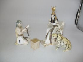 Three Compton & Woodhouse Royal Worcester The Jewels of Cleopatra Figures, all 246/500, CW469