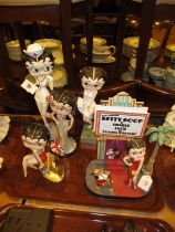 Two Danbury Mint Betty Boop Figures and 3 Others