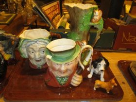 Two Beswick Character Jugs, Hornsea Jug and 2 Dogs