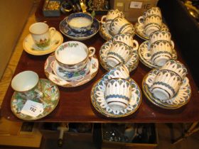 Canton Porcelain Coffee Cup and Saucer, Other Cups and Saucers and a Pottery Coffee Set