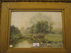 J. Reid, Watercolour, River Landscape, 25x35cm