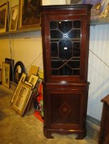 Edwardian Inlaid Mahogany Double Corner Cabinet