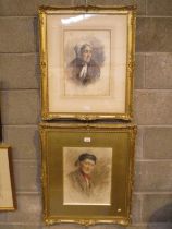 Henry Wright Kerr, RSA, RSW, (Scottish 1857-1936), Pair of Watercolours of an Old Man and Woman,
