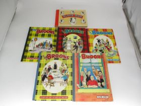 Five The Broons Annuals, 1955, 1959, 1963, 1965, 1967, and a Black Bob Annual