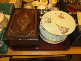 Victorian Work Box and Porcelain Fruit Service