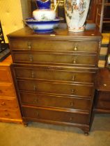 Walnut Chest of 6 Drawers, 84cm