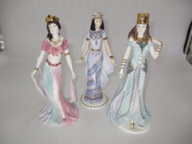 Three Compton & Woodhouse Coalport Figures, Salome 918/9500, Delilah 1177/9500, CW308, Queen of