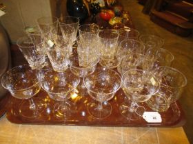 Set of 6 Glass Champagne Coupes, 6 Wine Glasses and 2 Sets of 6 Tumblers