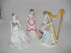Three Compton & Woodhouse Royal Worcester Figures, The Graceful Arts 166/2500, CW338, First Dance
