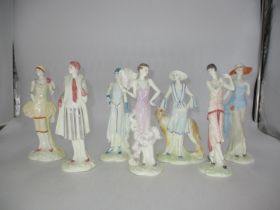 Seven Compton & Woodhouse Royal Worcester Figures The 1920s Vogue Collection, Irene 1920, Diana