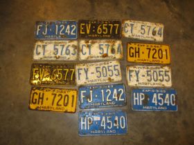 Thirteen American Number Plates