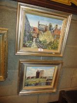 Norman M Storrie, 2 Oil Paintings of Broughty Castle and Alisons Close St. Andrews, 19x24cm and