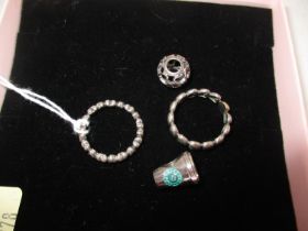 Two Pandora Rings and Charm, along with Another Charm