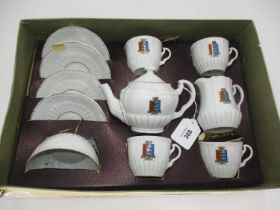 Victorian Continental Porcelain Yarmouth Crested Dolls Tea Set