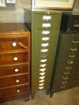 Howden Metal 15 Drawer Index Chest with Key, 18cm
