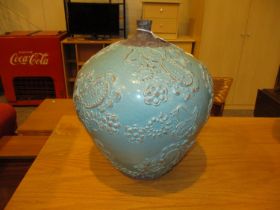 Decorative Turquoise Glazed Vase, 30cm