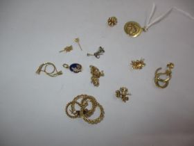 14ct Gold Earrings and Pendants, 15.3g total