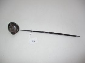 George III Whale Bone Handle Toddy Ladle with a 2757 Coin to The Bowl