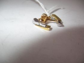 Pair of 18ct Gold Bi Colour Ear Studs, 2.3g