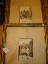 Charles Gustav Louis Phillips, 2 Watercolours, Lady Workstairs House and Old Palace In The Vault