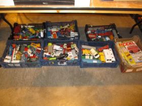 Six Boxes of Play Worn Vehicles and a Box of Model Collector Magazines