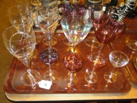 Set of 5 Wine Goblets and Sets of 4 Cocktail and Sherry Glasses