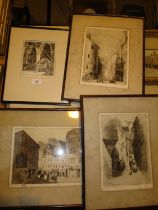 Richard Winter 3 Dundee Scene Etchings, along with Another