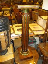 Mahogany and Brass Mounted Fluted Pillar Torchere