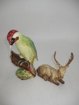 Beswick Woodpecker No.1216, and a Deer No.954