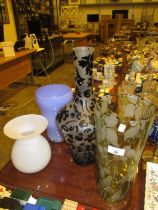 Four Decorative Glass Vases