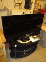 Sony 47in TV with Sky Box, DVD/VCR, Glass Stand and Remotes