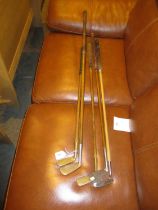 Five Hickory Golf Clubs