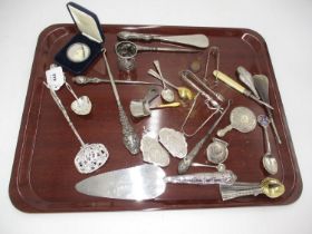 Collection of Silver Spoons, Button Hooks etc