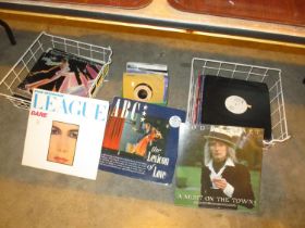 Three Boxes of LPs and 45s including The Human League, Rod Stewart, ABC etc