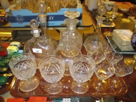 Four Decanters, Wine Jug, 3 Goblets and 6 Glasses