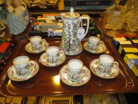 Indian Tree Porcelain 13 Piece Coffee Set