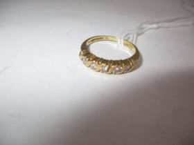 18ct Gold 5 Stone Diamond Ring, 2.4g, Size I