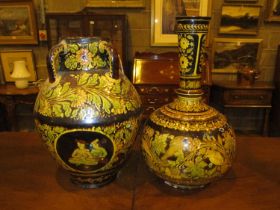 Two Persian Style Pottery Vases, 26 and 29cm