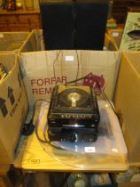 Sandstrom CD/Radio with Speakers, Ion Pure LP Record Deck and a Box of Records