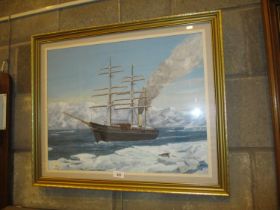 D. Edward, Painting of The RRS Discovery, 44x56cm