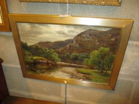 William Scott Myles, Scottish 1850-1911, Oil on Canvas, Highland River Landscape, 34x52cm