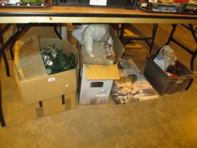 Three Boxes of Christmas Decorations and Pictures