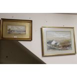 TWO FRAMED AND GLAZED WATERCOLOURS, ONE SIGNED LOWER RIGHT BARSTOW