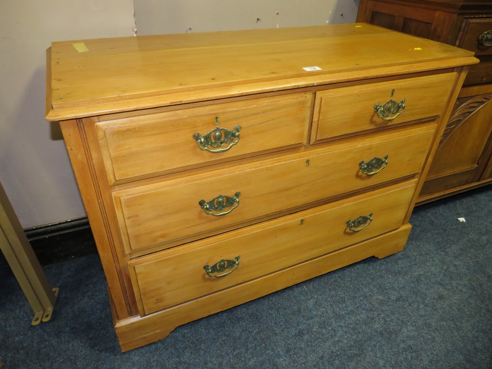 AN ANTIQUE SATINWOOD FOUR DRAWER CHEST W-106 CM - Image 2 of 3