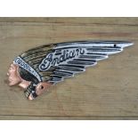 ***AN ALUMINIUM INDIAN MOTORCYCLES PLAQUE**