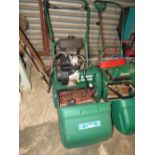 A QUALCAST PETROL 35 MOWER AND BOX - HOUSE CLEARANCE