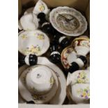 A TRAY OF ASSORTED CERAMICS ETC TO INCLUDE ROYAL ALBERT LADY HAMILTON